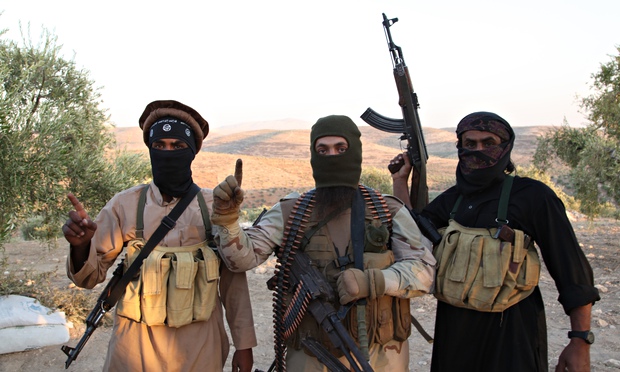Isis members in Aleppo, Syria