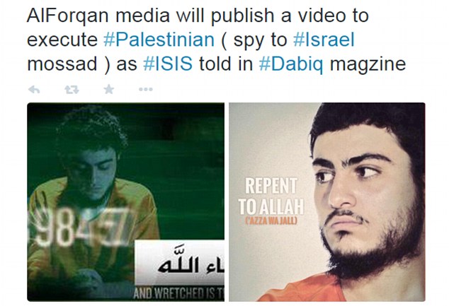 A tweet from the anti-ISIS campaign group (pictured) stated his execution would be broadcast in the near future