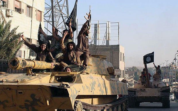Isil fighters in Raqqa
