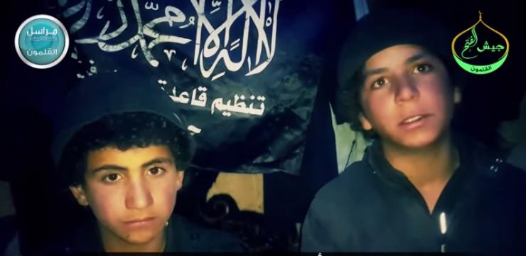 Two 13-year-old boys allegedly fighting with ISIS were captured by al Qaeda branch Jabhat al-Nusra, which released a video of them May 13, 2015. Pictured: A still from the video.